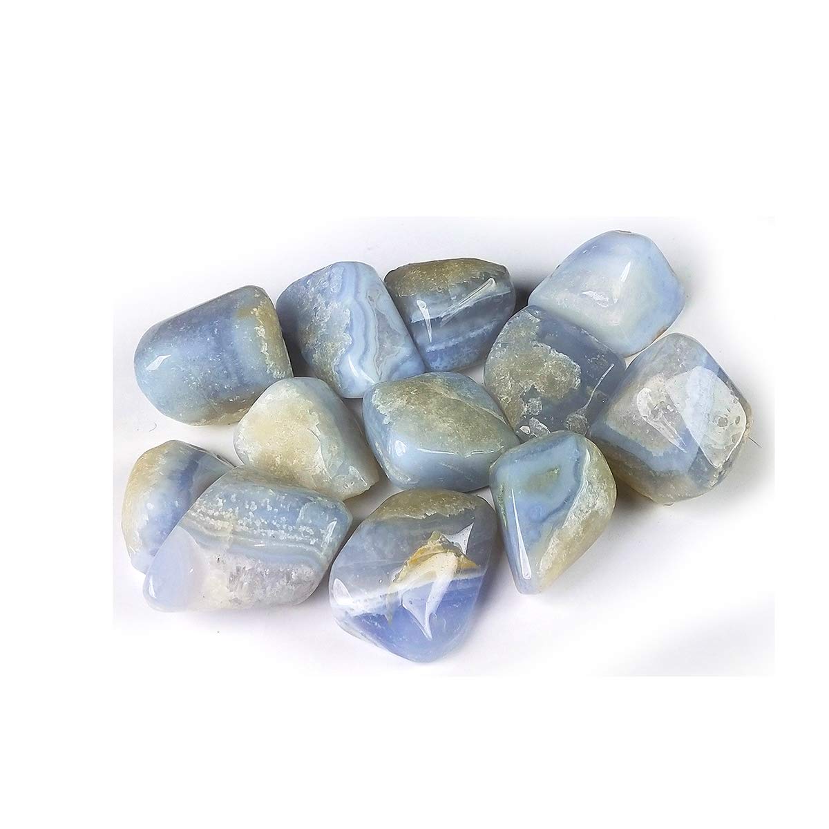 Reiki Crystal Products Natural Blue Lace Agate Tumble Stone Raw Rough Stone Tumbled Pack of 50 Gram (B07PYXD3MB) Amazon Price History, Amazon Price Tracker