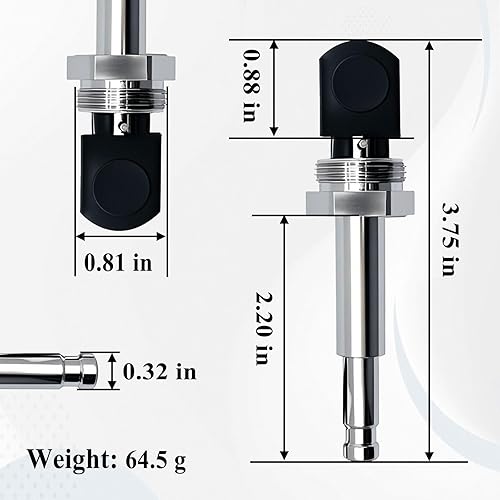 Miniatura 2 de Desviador de botón de acero inoxidable RP5649, compatible con grifos de bañera y ducha, conjunto de válvulas de bañera de repuesto