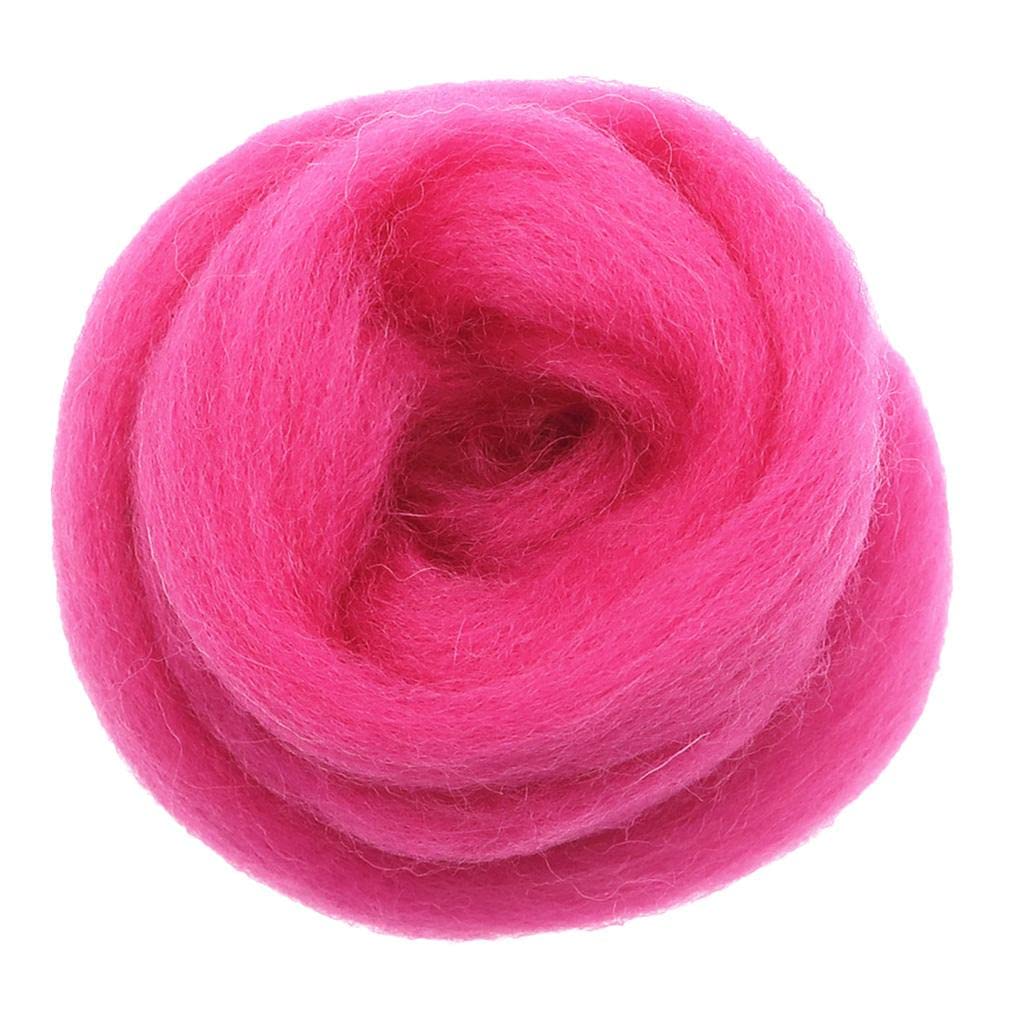 10g Handmade Wool Top Fibre Roving for Needle Felting Materials Rose Red-image-32