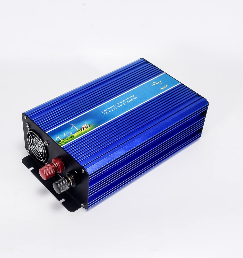 Inversor de tensión sinusoidal pura de 1000 W, 12 V, 24 V, 48 V, 96 V, 220 V a 230 V, 240 V, con enchufe europeo y puerto USB, potencia máxima de 2000 W