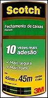 Scotch, 3M, Fita de Empacotamento, Marrom, 45mm X 45m, 4 unidades