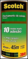 Scotch, 3M, Fita de Empacotamento, Marrom, 45mm X 45m, 4 unidades