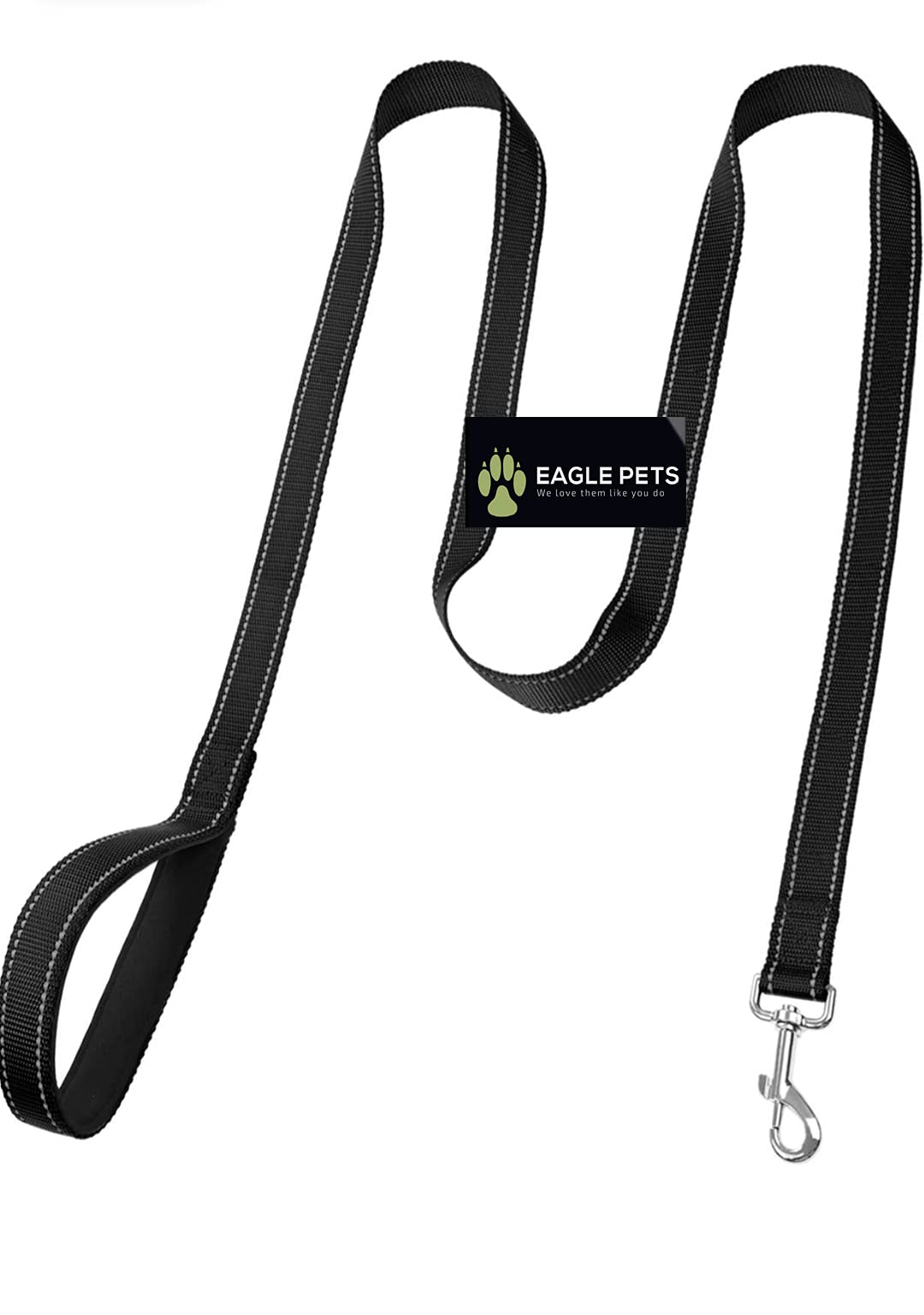 Eagle Pets 5FT Dog Leash, Double-Sided Reflective Nylon Dogs Leashes with Soft Padded Handle for Training, Walking Lead for Large, Medium & Small Dogs (Black 1inch). (B09GRST8DP) Amazon Price History, Amazon Price Tracker