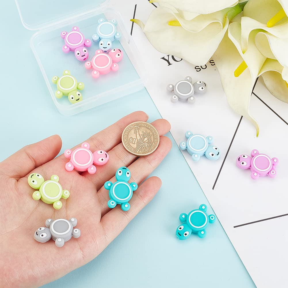Amazon.co.jp: NBEADS 12 個カメ シリコン ビーズ, 6 色亀ビーズ 