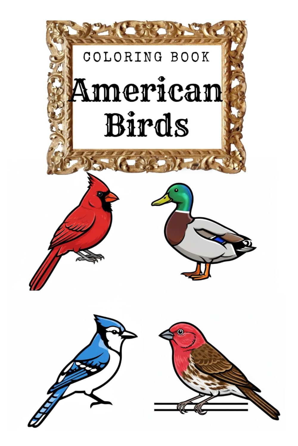 American Birds Coloring Book: BOLD LINE, SENIORS