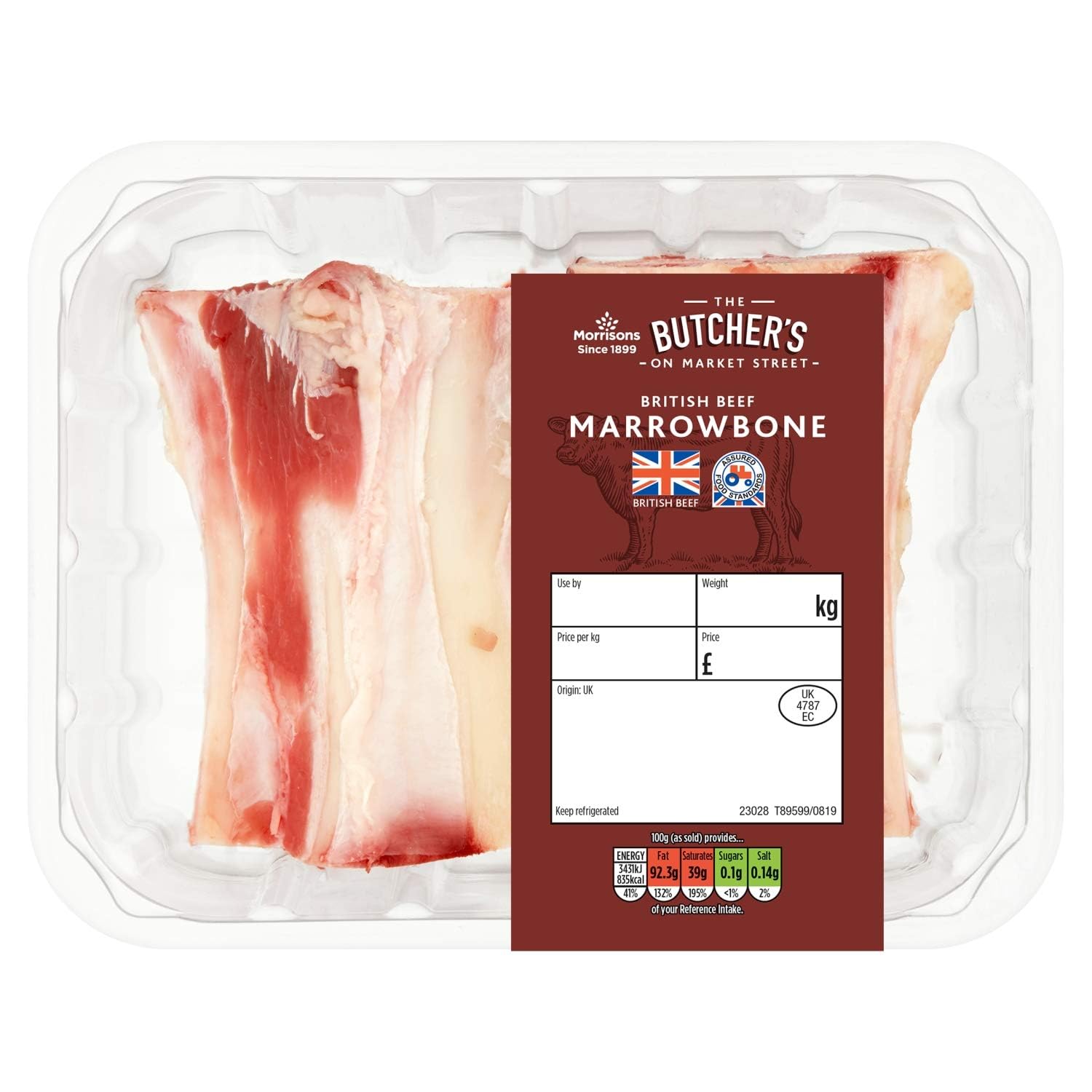 Morrisons British Beef Marrowbone (1kg - 1kg, typically 0.65kg)