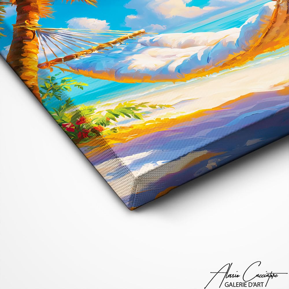 Alessio Cacciatore Quadro da spiaggia Paradisiaco – Poster decorativo da parete sul mare – Stampa su tela paesaggio natura – Quadro paesaggio mare tropicale – Decorazione da parete oceano, 40 x 30 cm