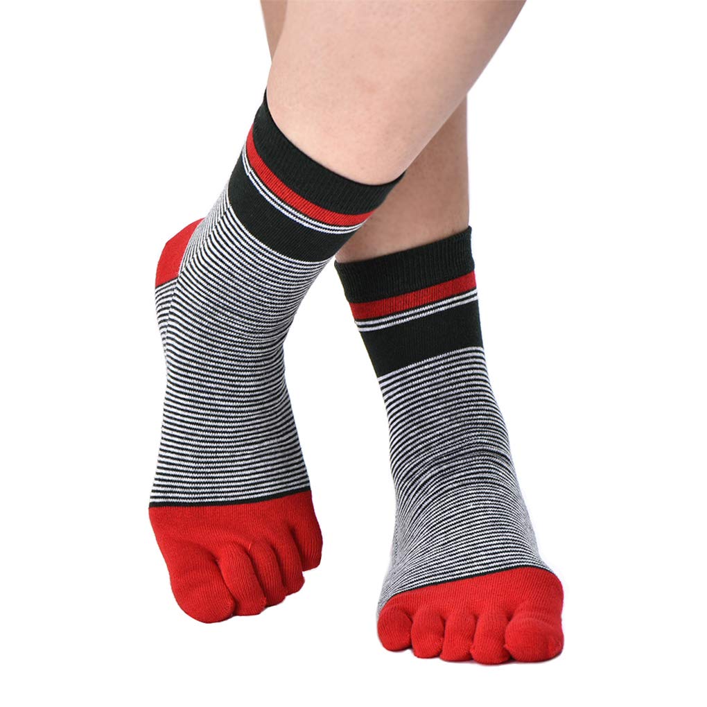 6 Paia Di Calzini Uomo Con Dita Separate - In Cotone, Per Sport E Corsa, Taglia Unica EU 39-44, Antivescica
