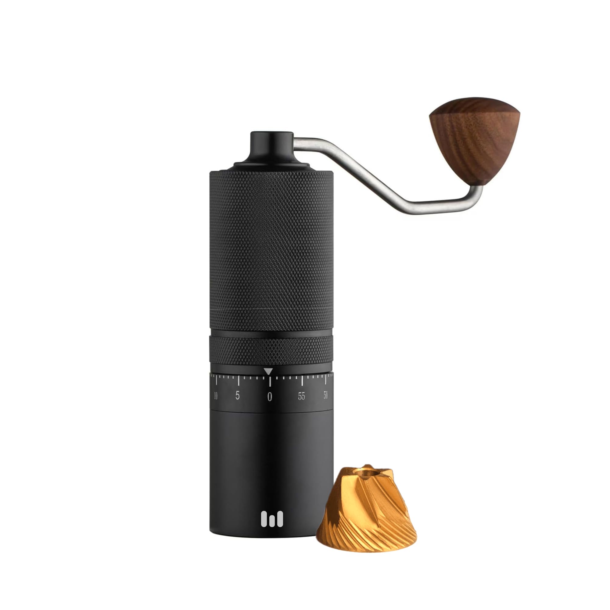 Ręczny młynek do kawy Grind Craft – 60 ustawień mielenia, tytanowy zadzior, kompaktowy i przenośny do espresso, prasy francuskiej i zaparzania nalewania, czarny.