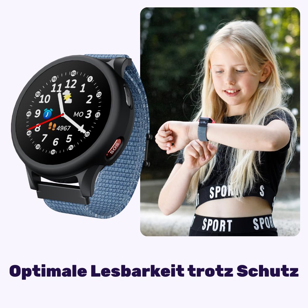 ANIO Protector Case 6 Kinderuhr, Schutzhülle & Schutzfolie, Lemon Neon | Displayschutz vor Kratzern, Stößen & Beschädigungen, Kinderleichte Montage, Volle Touchscreen-Funktionalität