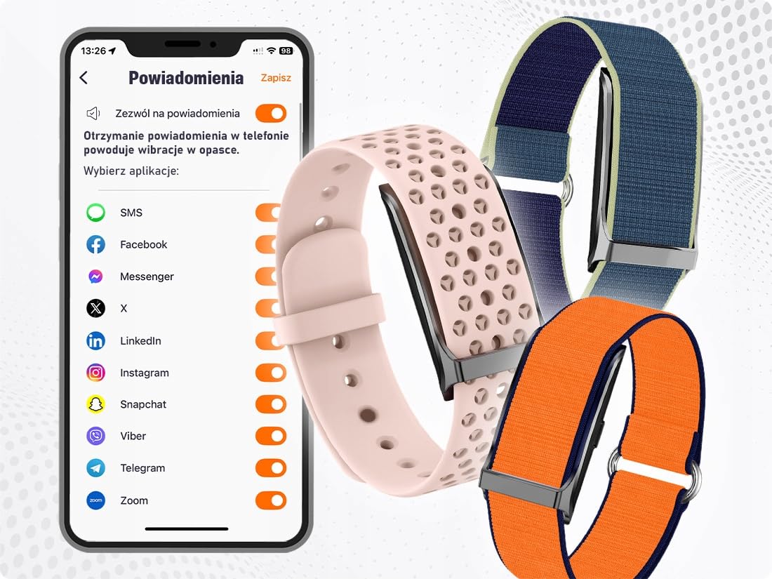 Inteligentna Opaska Smart Zdrowie Sport Powiadomienia - Aplikacja po Polsku