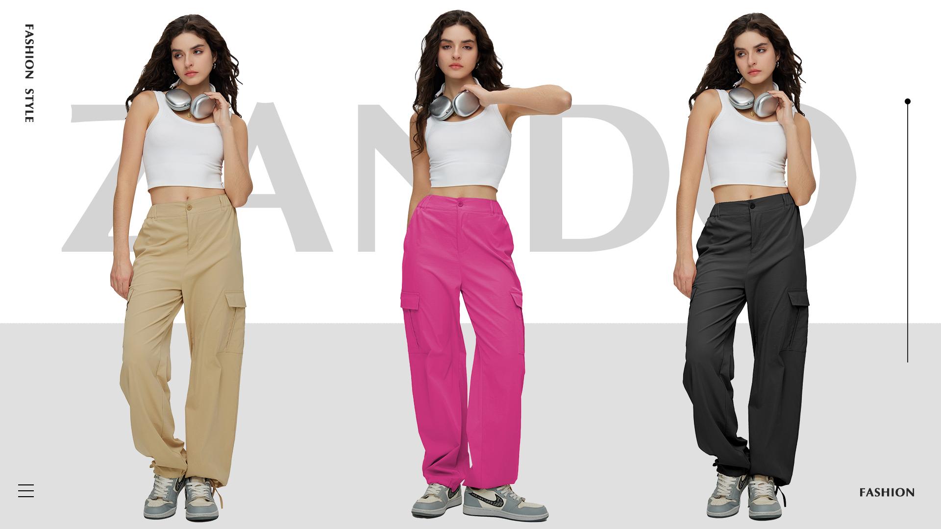 Amazon.com: Zando Cargo Pants Women Baggy Joggers Parachute Pants