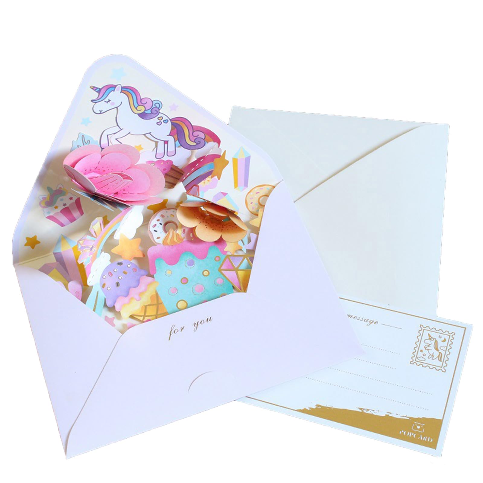 Yhplxyuus 3D Flower Greeting Card Unique Exquisite Designs for Birthday, Thank You, Christmas, New Year with Envelope Message Card Party Supplies