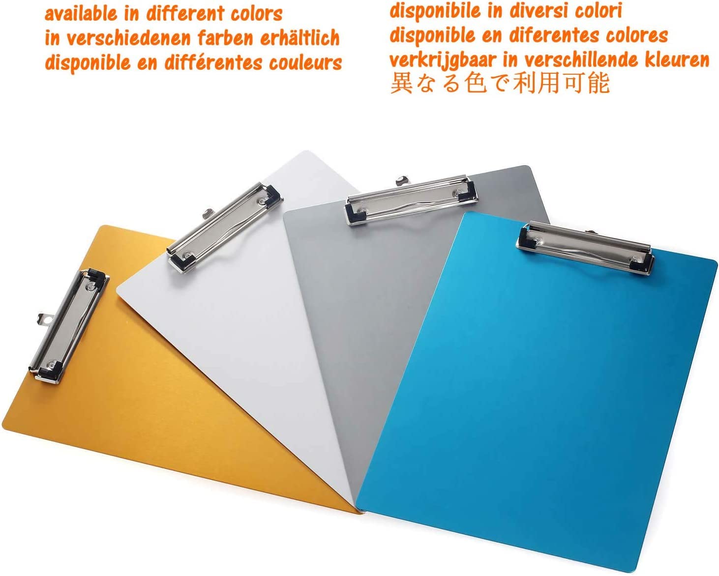 TUKA 6x A4 Porte-bloc en Aluminium, avec Pince, Haute Résistant Planchettes en Aluminium de Haute Qualité, Idéal pour le Travail Quotidien, Clip Planches 6er Pack en Couleur Argent, TKD8025-silver-6x
