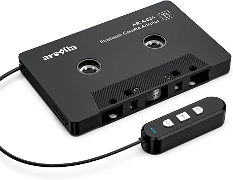arsvita 5.1 Bluetooth Cassette Adapter, Car Audio Bluetooth Cassette Receiver, Cassette Bluetooth Adapter for Car Support Micro SD Card, Hands-Free Call, Black, Type BCA02