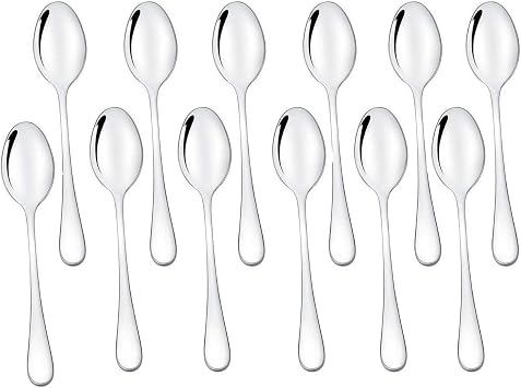 Wesdxc56 Demitasse Espresso Spoons Set of 12, Mini Coffee Spoon, 18/10 Stainless Steel Small Spoons for Dessert, Tea, Appetizer, 4.7