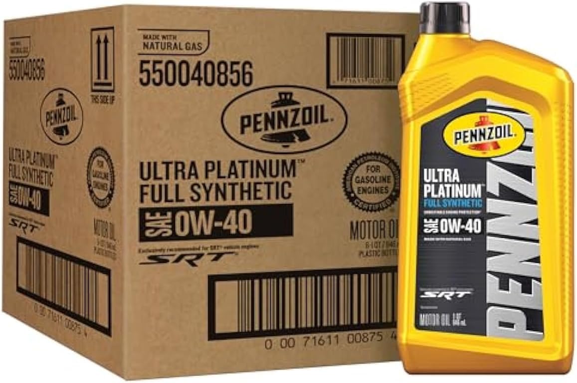 P-ennzoil Ultra Platinum Full Synthetic 0W-40 Motor Oil, 1 Litre,1 Quart, Case of 7, 7L