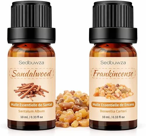 Sedbuwza Sandalwood Frankincense Essential Oil Set, Sandalwood Fragrance Oil Frankincense