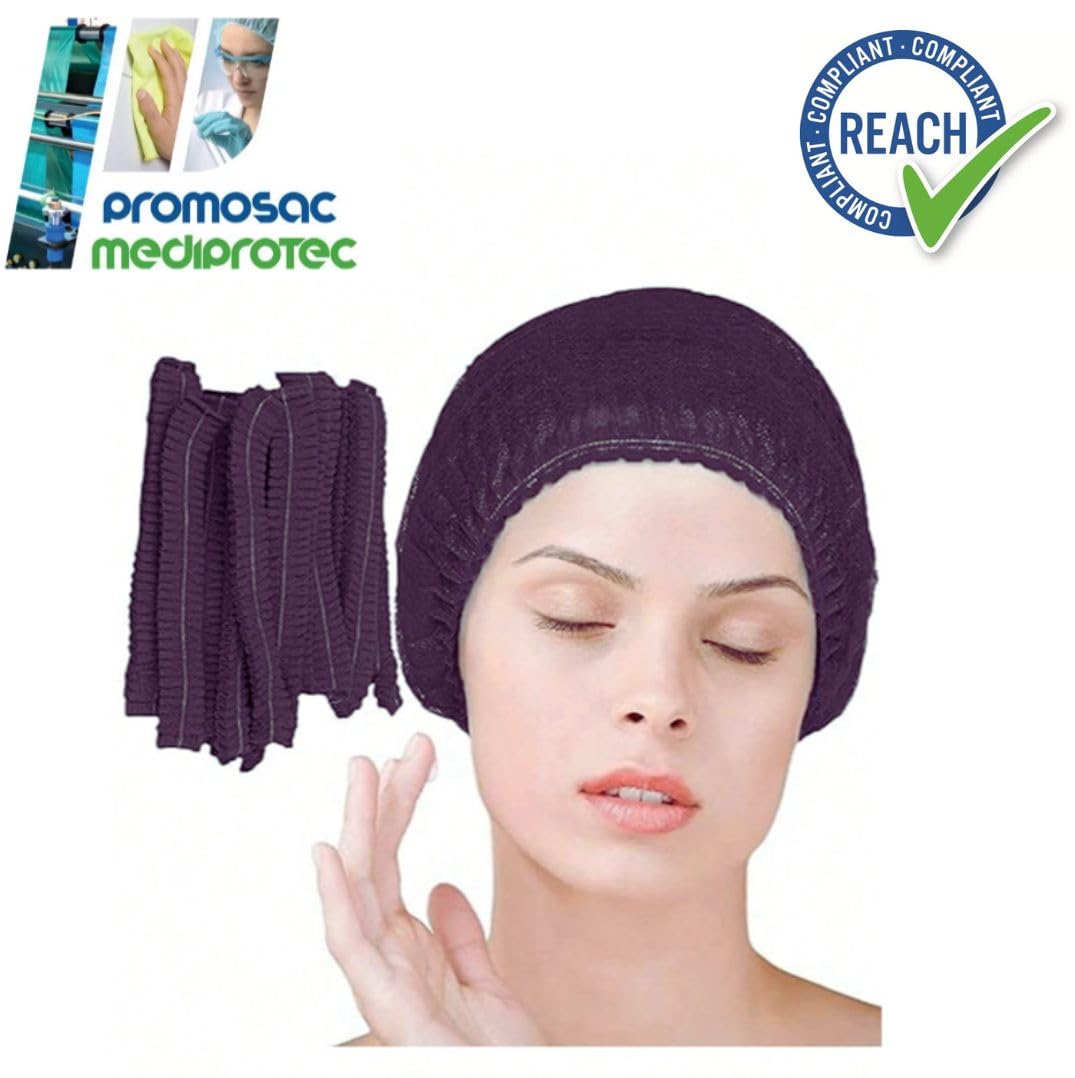 MEDIPROTEC | Charlotte Desechable Negro | Lote de 500 Charlottes pelo polipropileno no tejido | Diámetro 48 cm | Alimentación, Cocina, Ocio | Equipamiento Protección Individual Normas REACH y RSGP