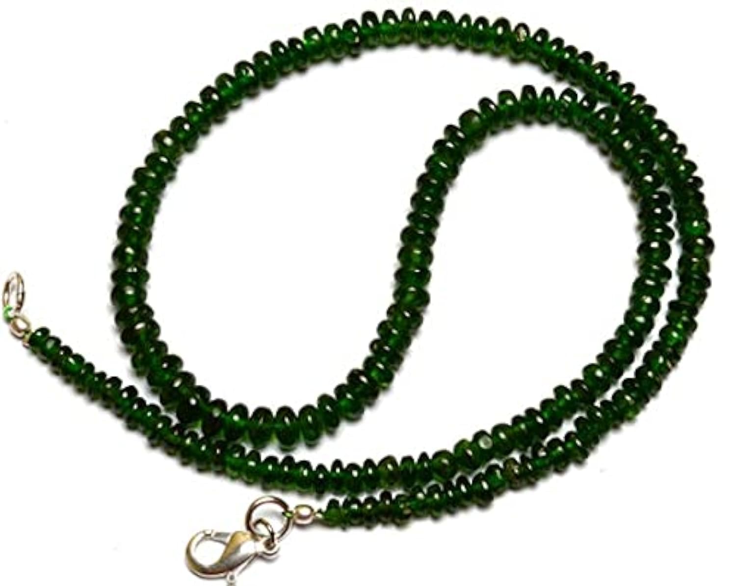 Chrome diopside naturel perles rondelles lisses 4-6mm pour création de bijoux