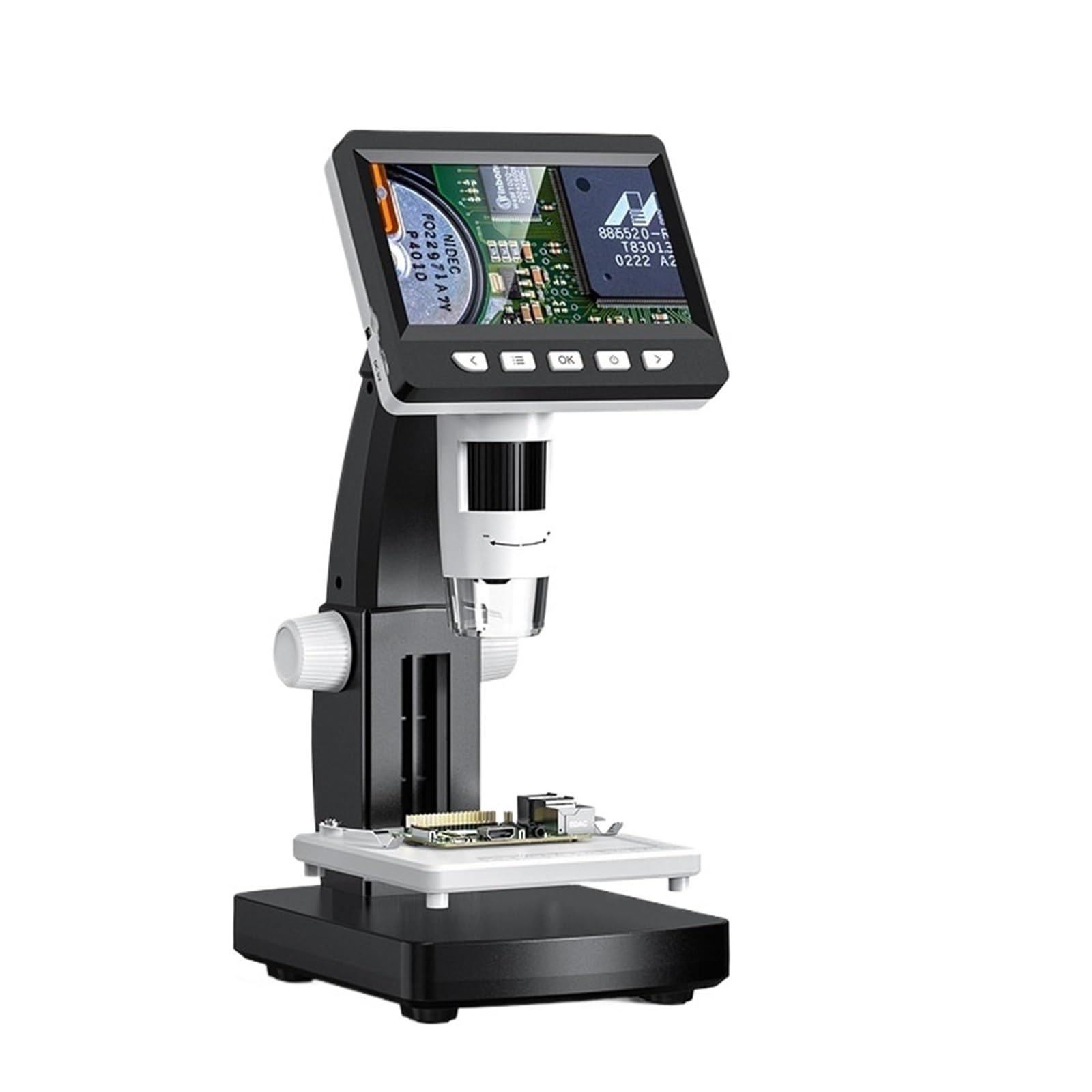 1000X 4.3" LCD Digital Microscope 1080P Coin Microscopio 8 LED Lights USB Magnifier Soldering Repair Video Microscope for Coin(Black)