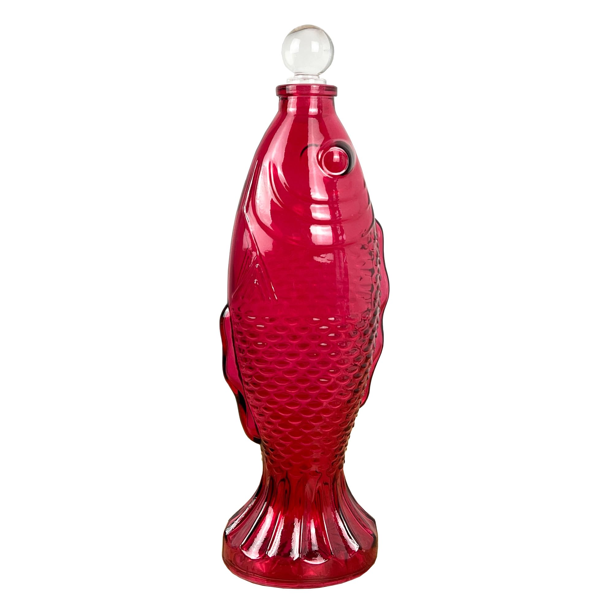 Alfie Francis Pink 29.5Cm Tall Fish Shaped Glass Bottle Nautical Home Bar Decoration Ornament Figurine Statue Accessory