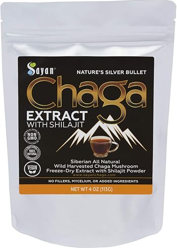Miniatura 1 de Sayan Extracto de hongo chaga siberiano con polvo Shilajit 4 onzas3.99 oz- un potente suplemento antioxidante de ácido fúlvico y refuerzo de la