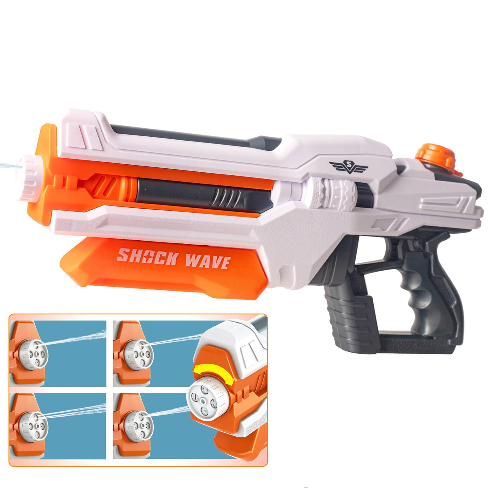 Water Gun 1300cc Large Water Pistol for Kids Adults 30-40ft Long Range Powerful Watergun Super Soaker Water Blaster Shooter, Summer Beach Pool Water Fight Squirter Toys for Boys