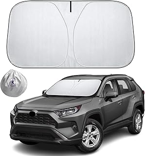 Windshield Sunshade for Toyota RAV4 2019-2023, 240T Windshield Sunshade Blocks UV & Heat Protection Car Front Window Sun Shade for Windshield, Front Windshield Sunshade Keeps Vehicle Cool