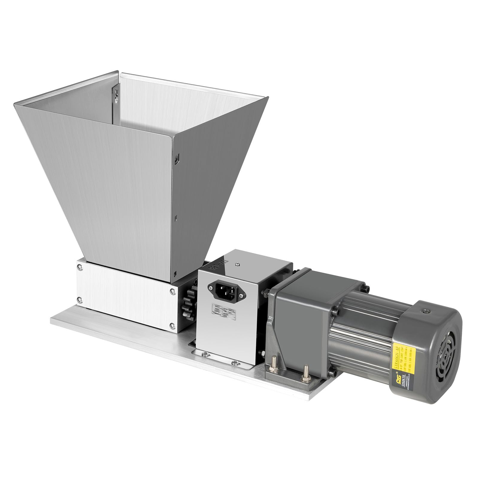 Getreidequetsche, 4L 20Kg/H Edelstahl Elektrisch Kornquetsche, Hochgeschwindigkeits Maismühle mit 4 Stück Trichter