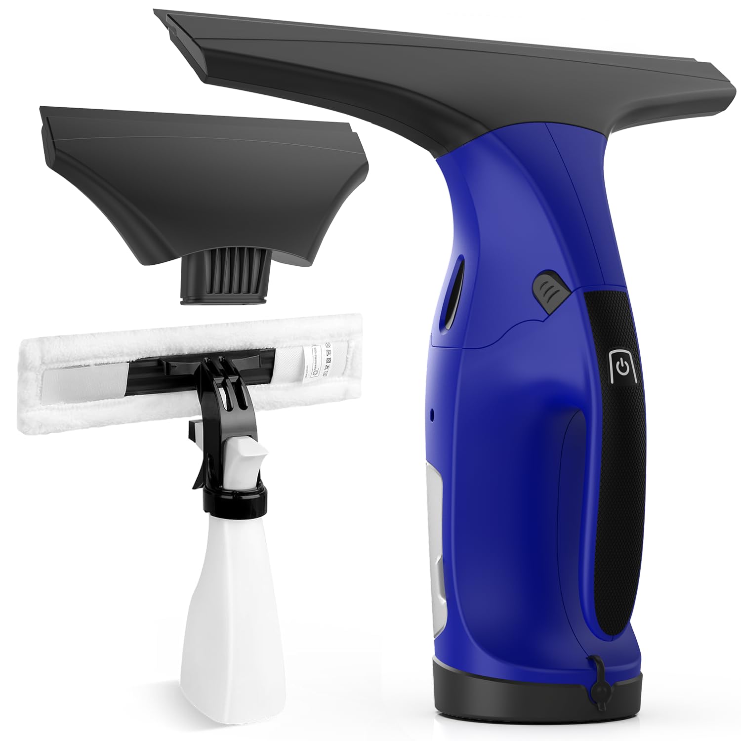 Eave Window Vac Kit, Upgraded Cordless Window Vacuum with 17cm & 28cm Suction Nozzles, Electric Window Cleaner with 40min Runtime and 270ml Water Tank, Suitable for Windows, Mirrors, Bathroom,WC09(BL) — image 1
