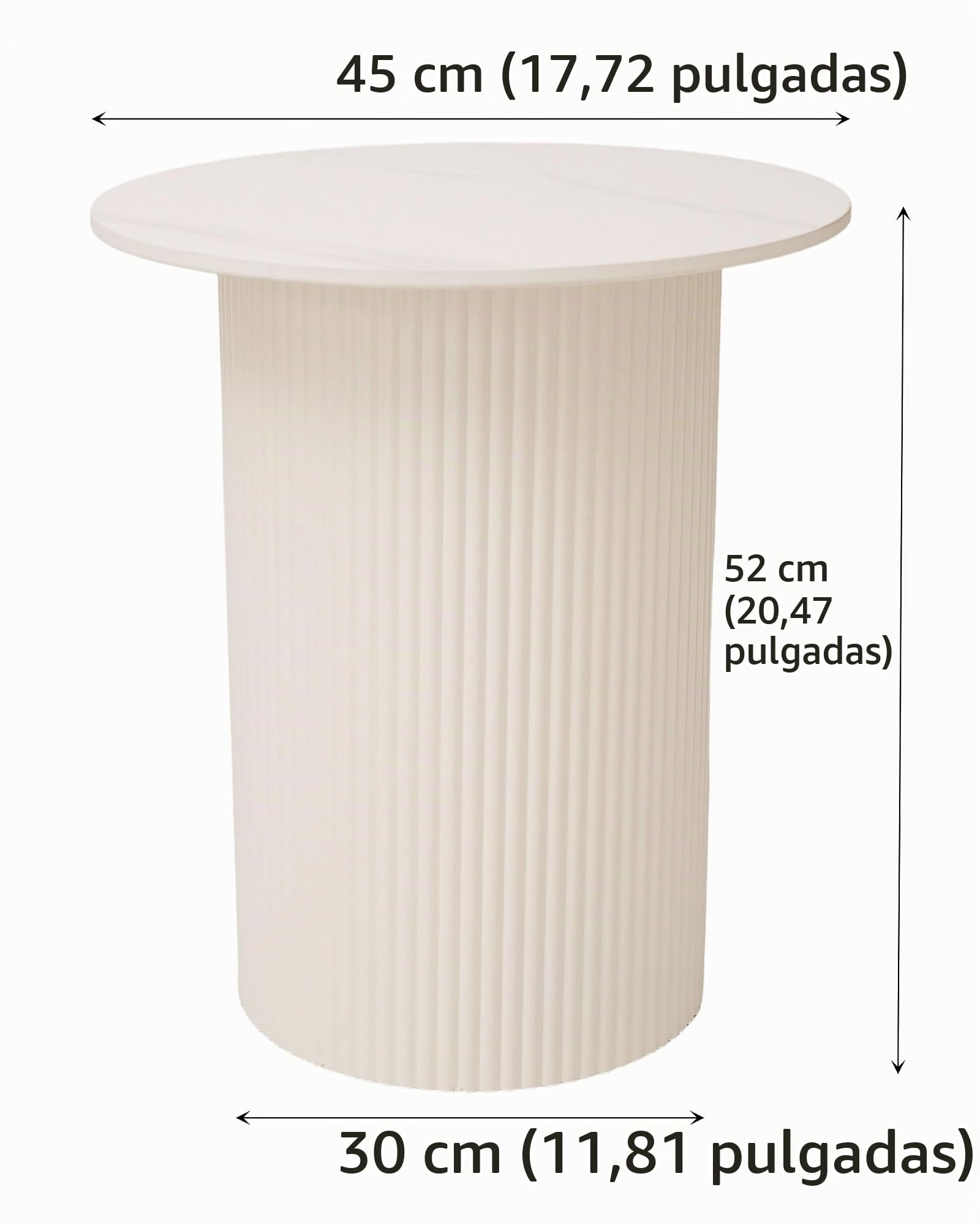 (Pack de 2 Mesa Auxiliar Redonda,Mesa Lateral de Mármol,mesita Lateral Diseño Minimalista ​para Dormitorio y Salón
