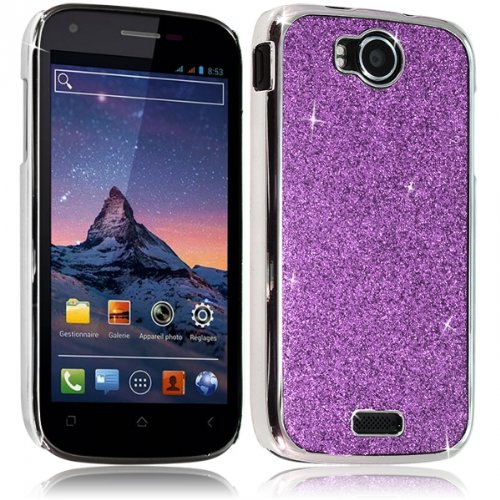 Seluxion - Housse Etui Coque Rigide pour Wiko Cink Peax 2 Style Paillette Couleur Violet