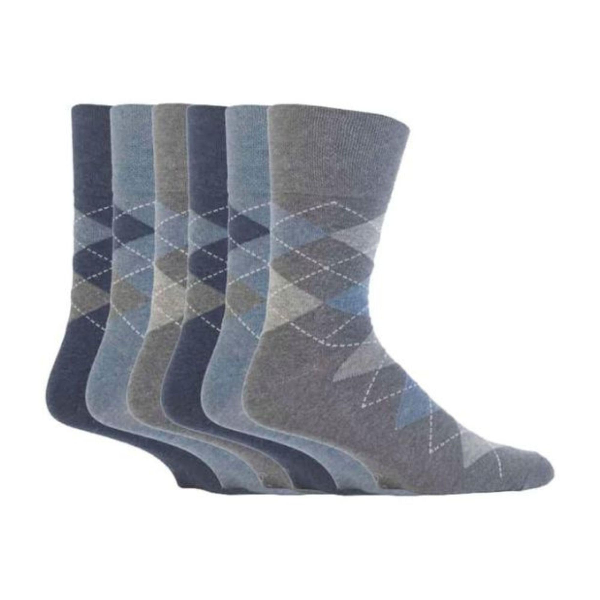 Sock Shop Gentle Grip Men's Somrj38 - Novelty Cotton Socks – 6 Pack | Fun Non-Elastic Soft Top Socks For Circulation (6-11, )