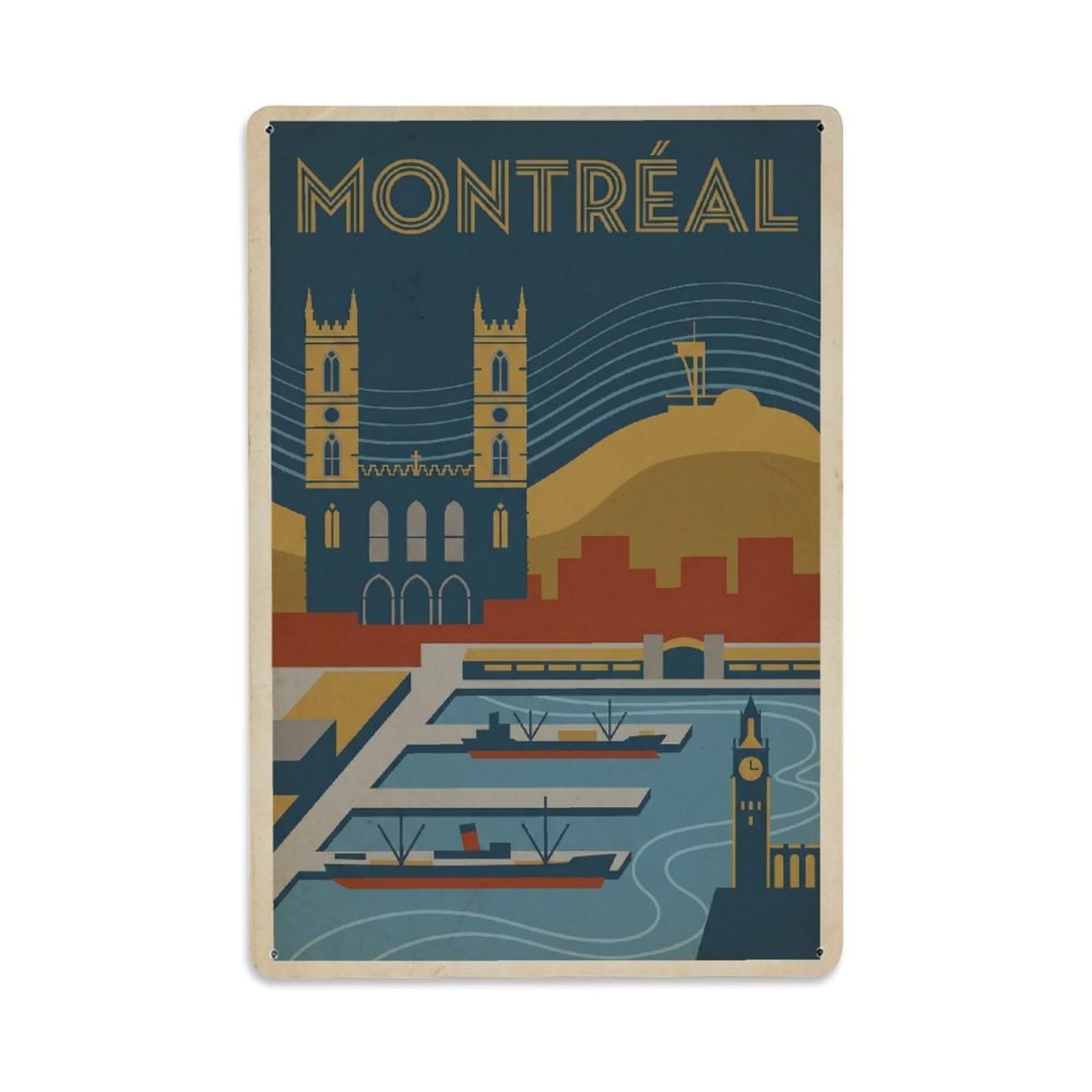 Huiyhb 8X12inch(20X30cm) Travel Canada Montreal Vintage Metal Tin Sign