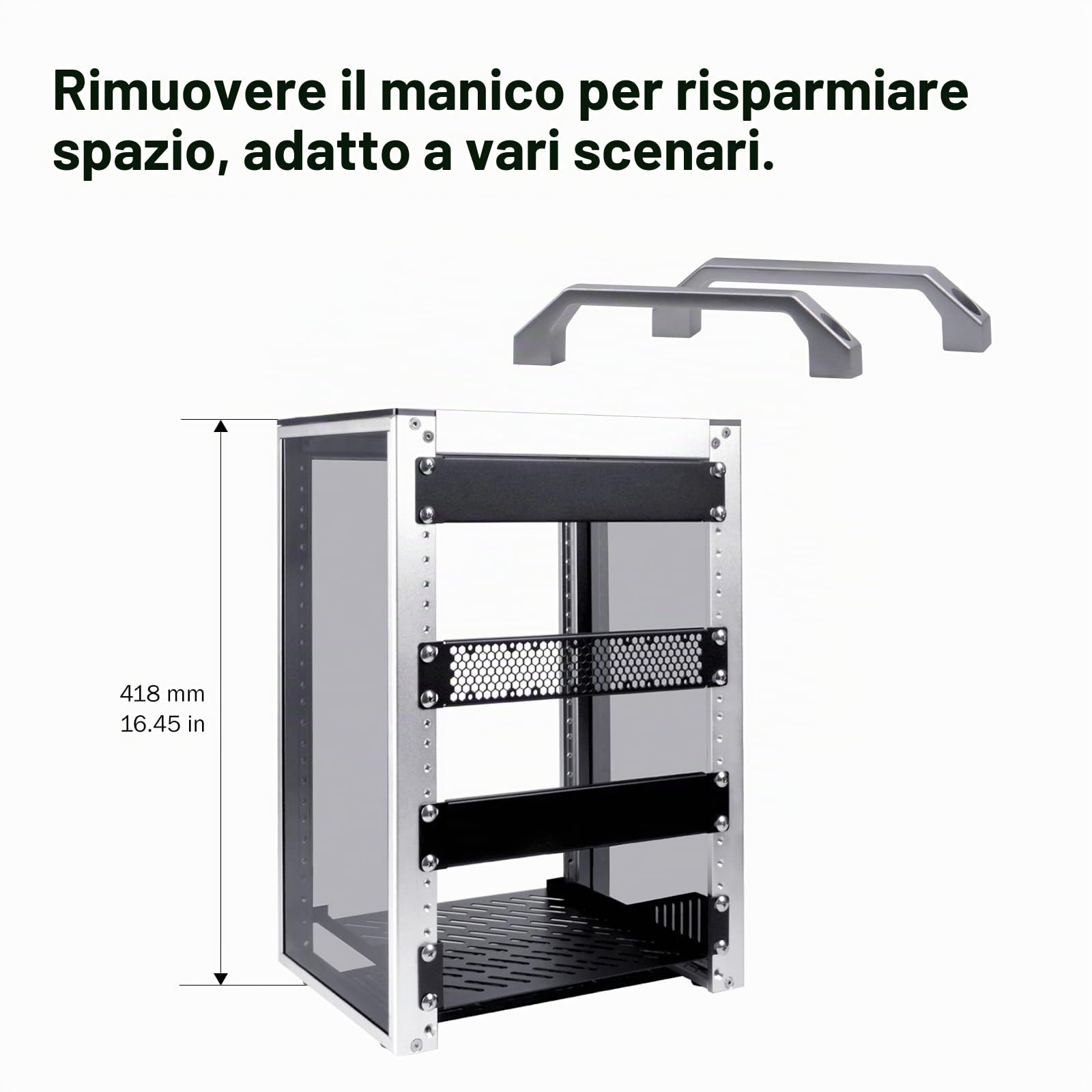 DeskPi DeskPi RackMate T1 - Armadio per server 8U, rack da 10" per rete, server, apparecchiature audio e video, custodia per montaggio a rack DeskPi RackMate T1