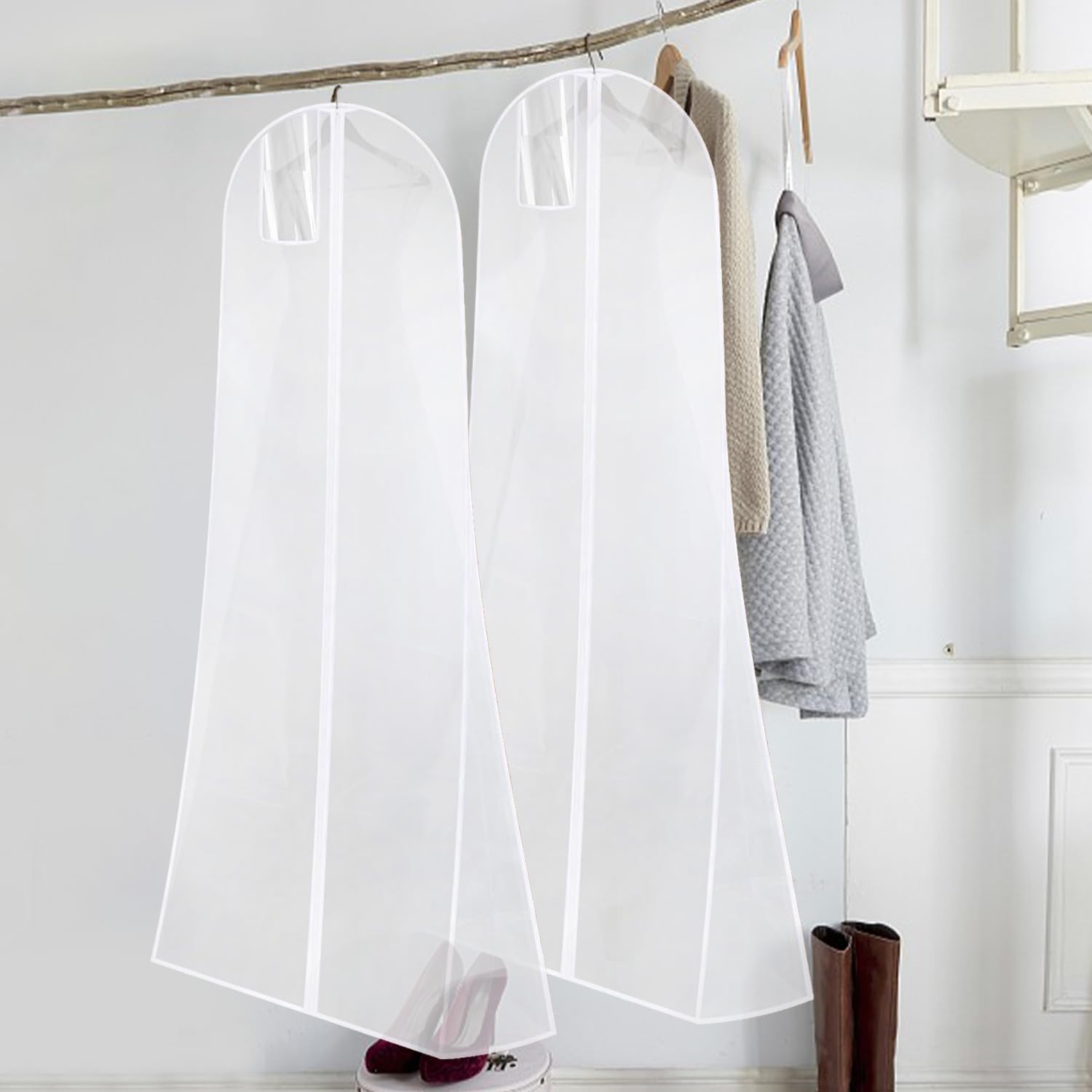 1 pieza de protección contra el polvo para vestido de novia, bolsa de vestido de novia, cubierta protectora para el polvo de la cola ampliada, adecuada para vestidos de novia y vestidos (180 x 70 x 30