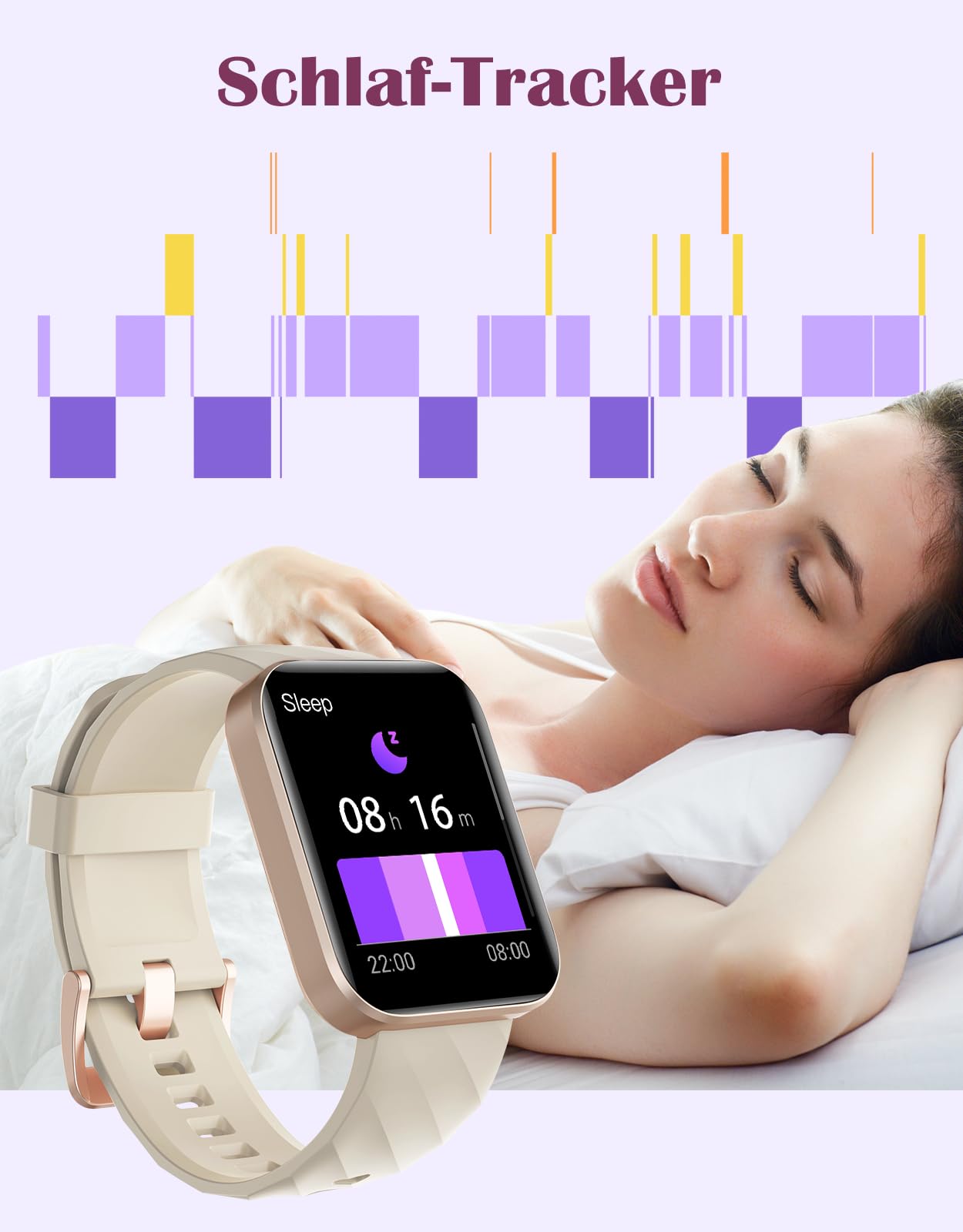 Smartwatch für Damen Herren Bluetooth-Anruffunktion 1.85" HD Fitnessuhr | 100+ Sportmodi,SpO2 Pulsmesser Schlafmonitor Schrittzähler,IP68 Wasserdicht Sportuhr,KI-Sprachassistent für Android iOS Handy