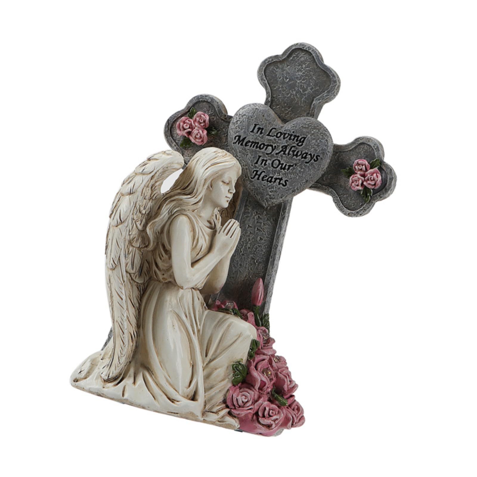 (1 Confezione) Statua in Preghiera Luce da Giardino, White