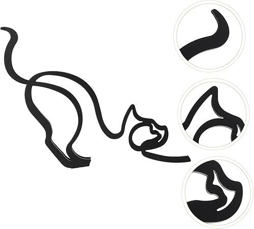 Miniatura 7 de Adorno de hierro forjado para mascotas, arte de pared de alambre, estatua moderna, decoración del hogar, estatua abstracta de resina, escultura de