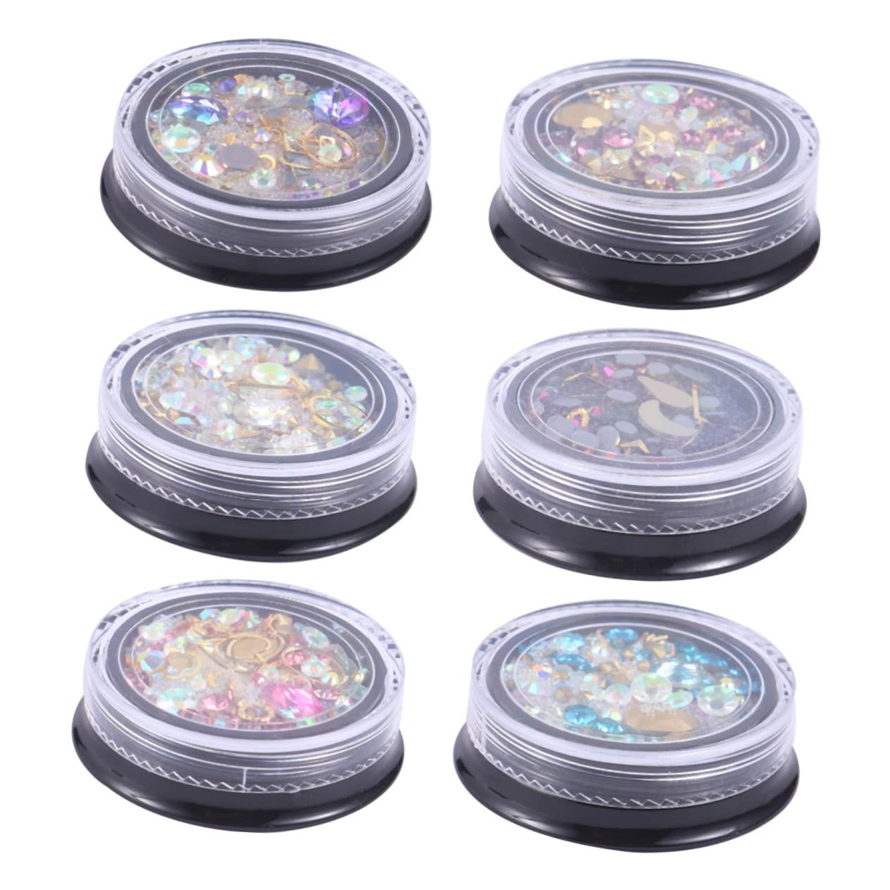 Healeved 18 Cajas accesorios de bricolaje para uñas pegatinas para uñas pegatinas uñas gemas para uñas decoración de manicura bricolaje pedrería grano de uñas de manicura joya talón
