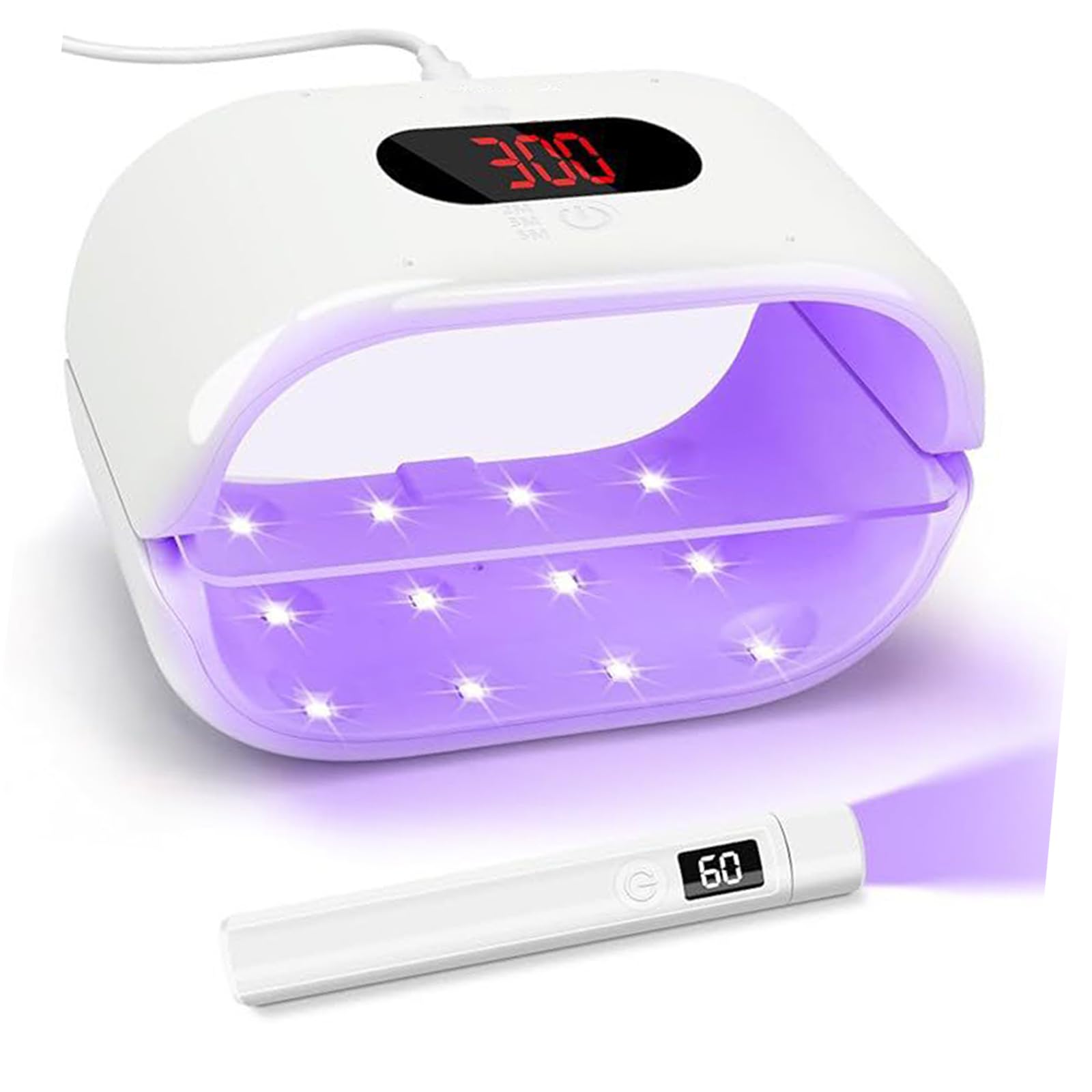 Large Double Sided UV Hardening Device Fast Curing Lamp with Detachable Design and 3 Speed Digital Display for Nails Art UV Resin Curing Light