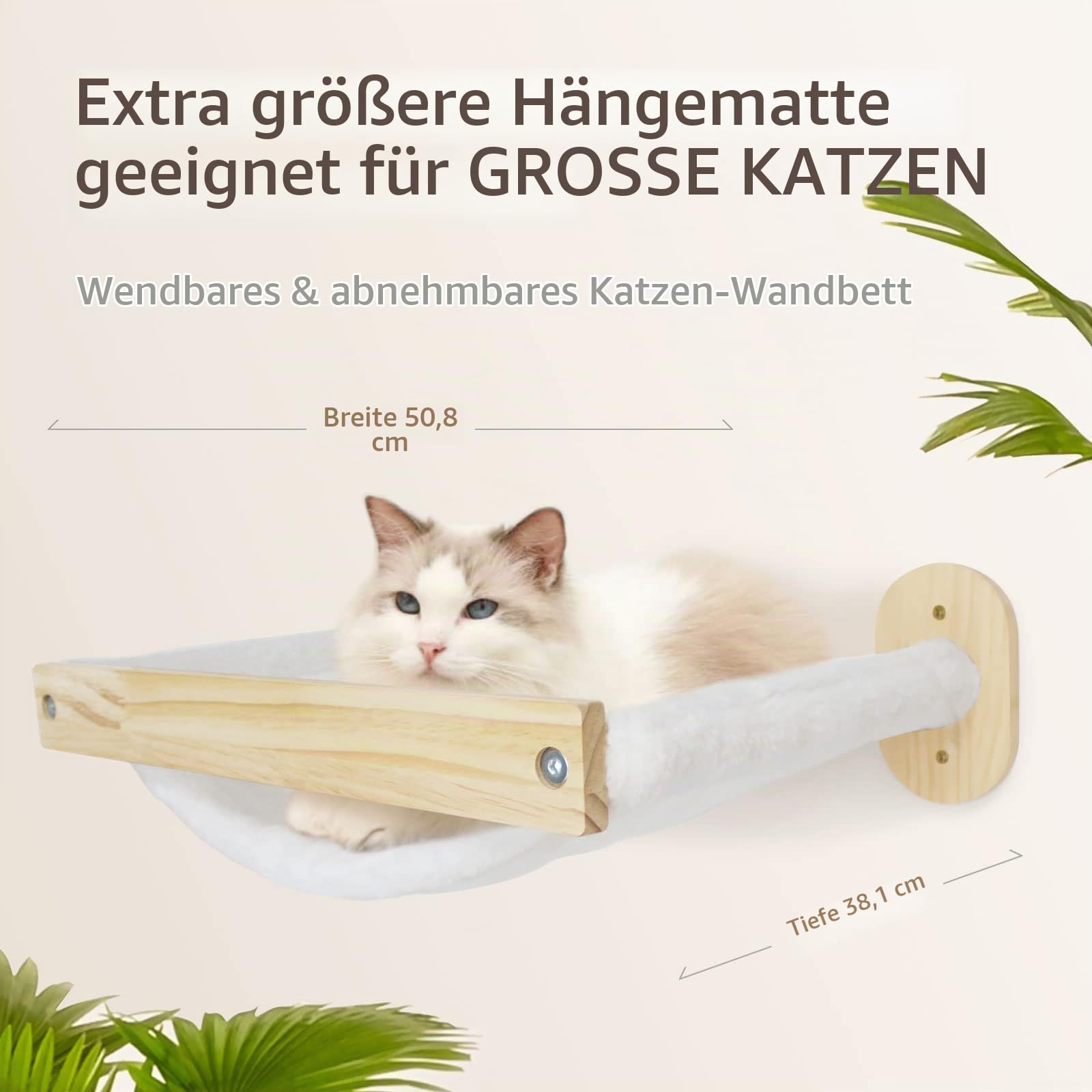SONGWAY Kletterwand Katzen Katzentreppe Wandmontage - 4-teilig Katzen Kletterwand Set mit Hängematte und Sisalsäule, Wandliege Katze, Kratzbaum Wand, Katze kratzmöbel, Beige