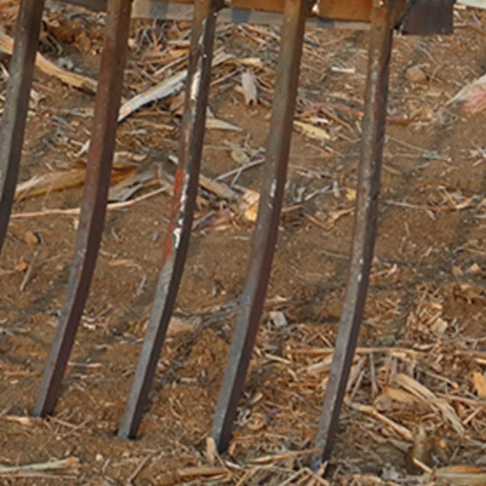 Forcone da Giardinaggio, Strumento da Giardinaggio A Forchetta Grande In Metallo con 5 Artigli da Giardinaggio per Compost, Forcone per Pacciamatura di Fieno