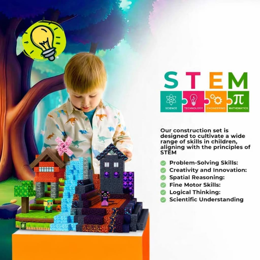 Magnetic Blocks - 208 PCS 0.8Inch Magnetic Building Blocks Set, Creative STEM Magnetic Cubes Toys for Kids 3+, Montessori Sensory Magnet Blocks and Stack Cubes for Boys Girls Birthday Gifts