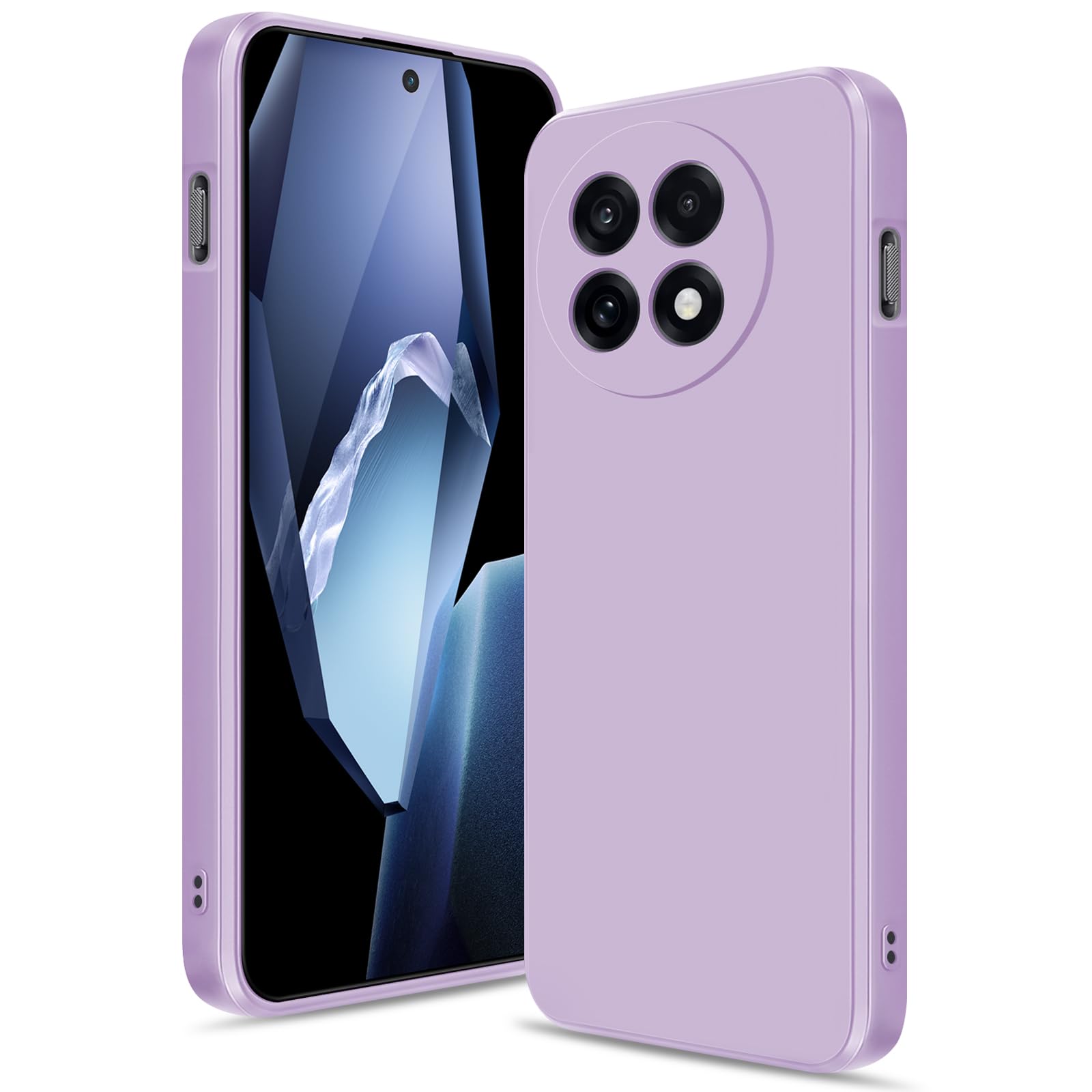 Btstring Hülle für Oneplus 13R, Hochwertiges Silikon Case, Ganzkörper Handyhülle mit Seidig-Weicher Berühren, Kratzfestes Weiches Mikrofaserfutter (Helles Lila)