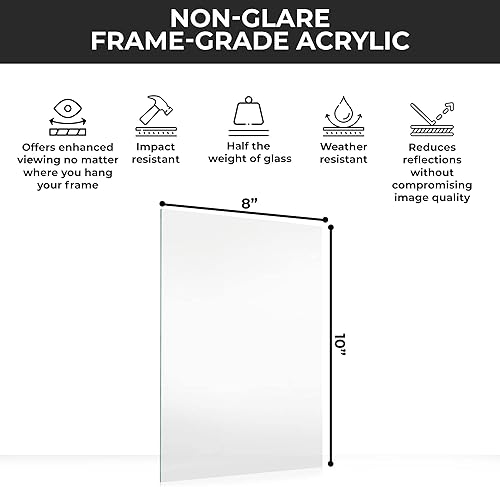 Miniatura 3 de CountryArtHouse Repuesto acrílico antirreflejos para marcos de fotos de 8 x 10 pulgadas, plexiglás de repuesto para marco de fotos de 8 x 10