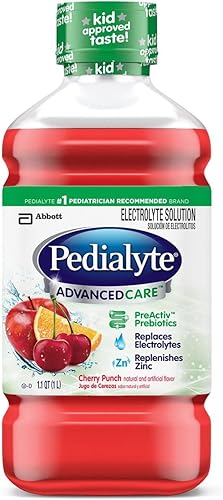 Pedialyte Bebida deportiva de electrolitos para hidratación rápida con 5 electrolitos teclas ponche de frutas 338 onzas líquidas paquete de 4