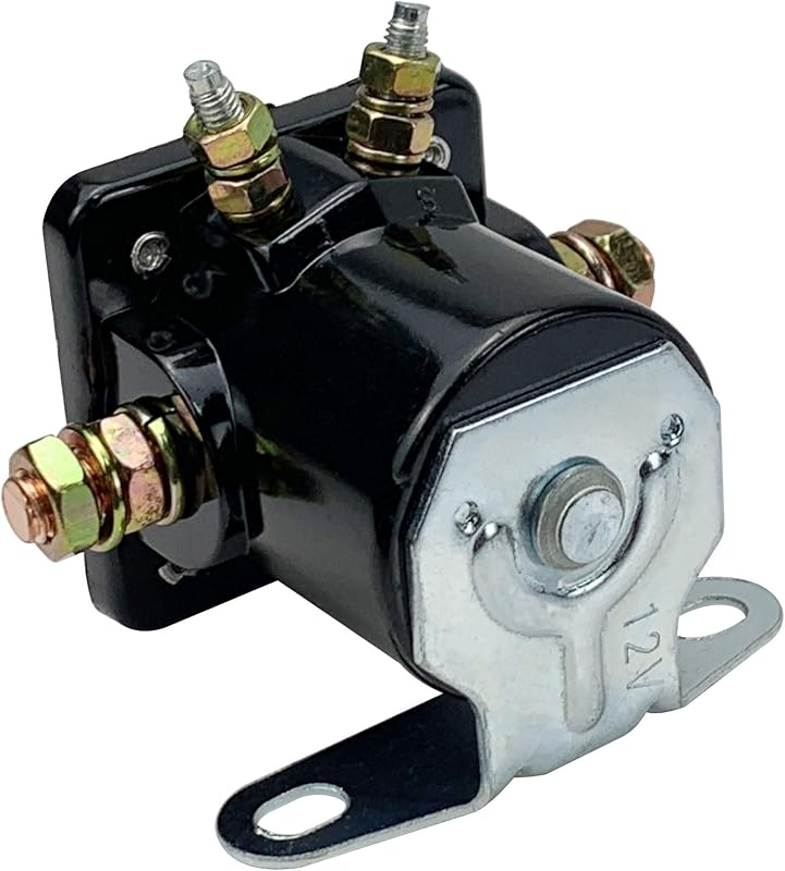 Hot Rod Starter Solenoid Relay 12V Replacement for 1956-up Fo-rd B6AZ-11450-A C6AF C7AF C9AF C3912 SW-3 SW3 D2AF11450AA 50-430 Black