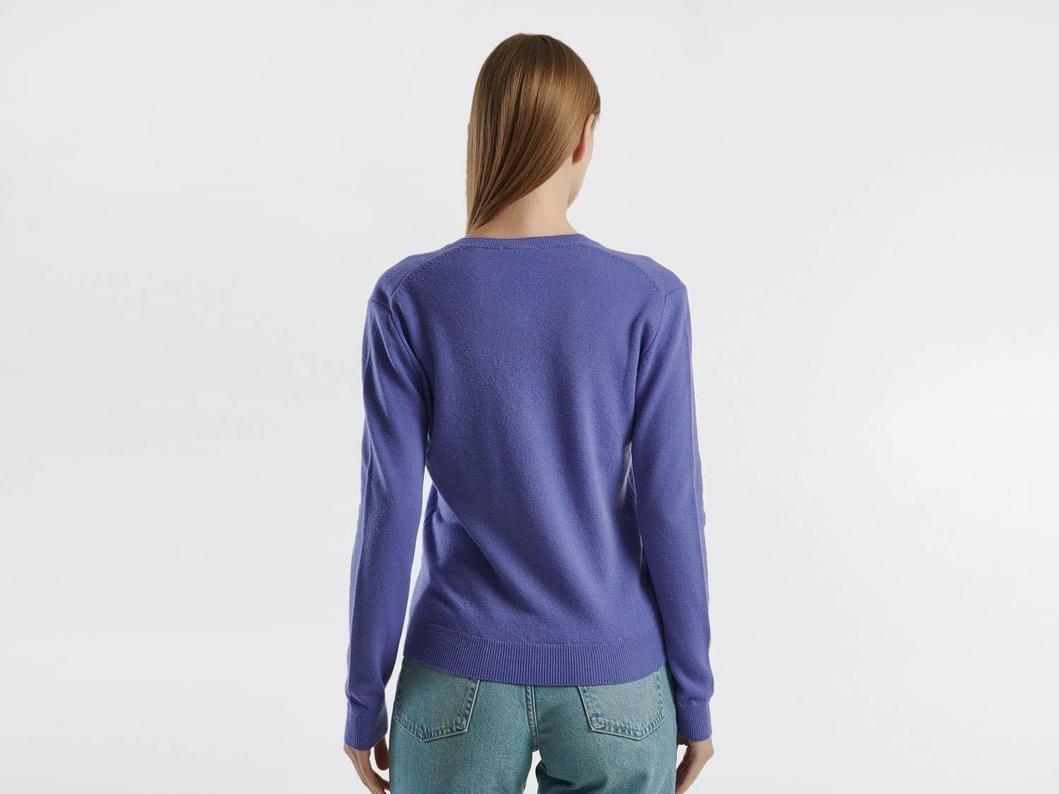 United Colors of Benetton Maglia Scollo V M/L 1002d4488 Maglione Donna (Pacco da 1)